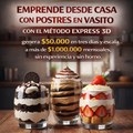 Emprende con mini postres con el método EXPRESS 3 D, y gana + de 1 millón de pesos al mes. 3 cuotas sin interés
